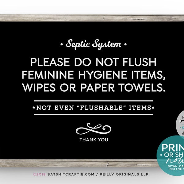 Feminine Hygiene Bathroom Signs Printables