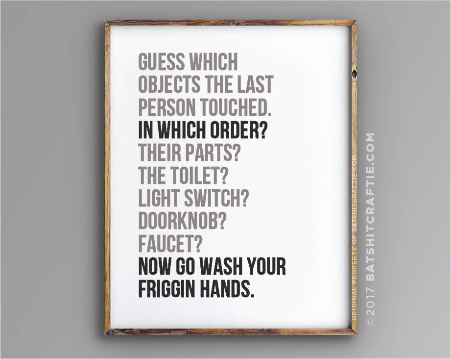 Funny Wash Your Hands Bathroom Sign Printable Don't be | Etsy
