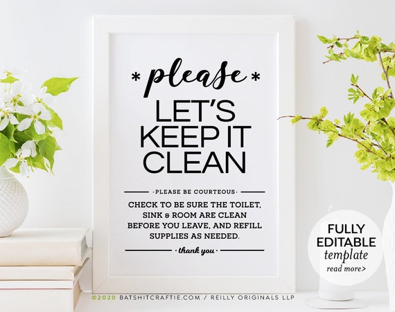 Please Clean Up After Yourself Sign: Printable Templates (Free PDF