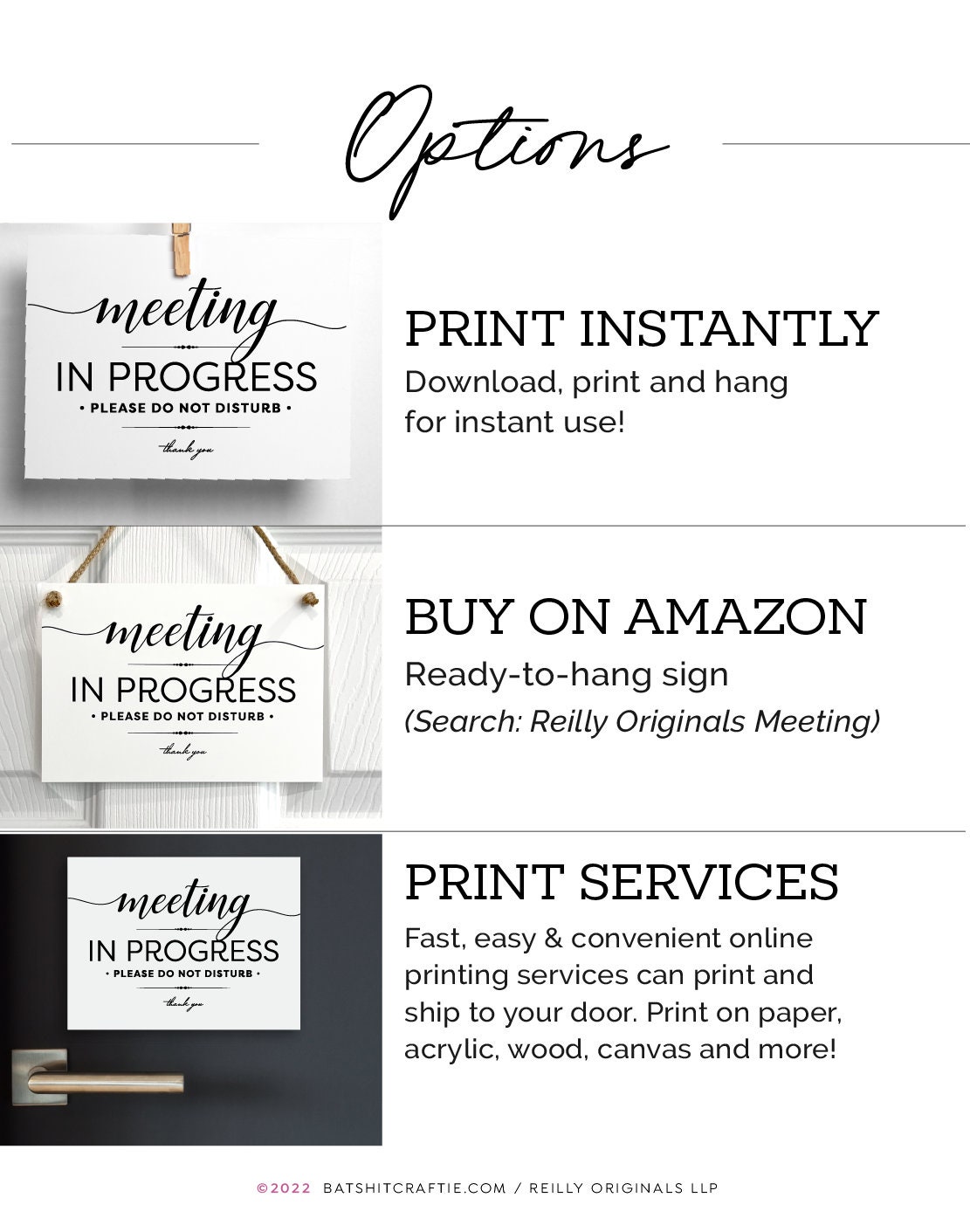 Meeting in Progress Please Do Not Disturb Elegant Sign ~ Print ...