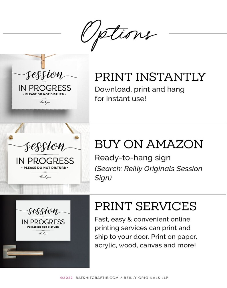 Session in Progress Please Do Not Disturb Elegant Sign ~ Print ...