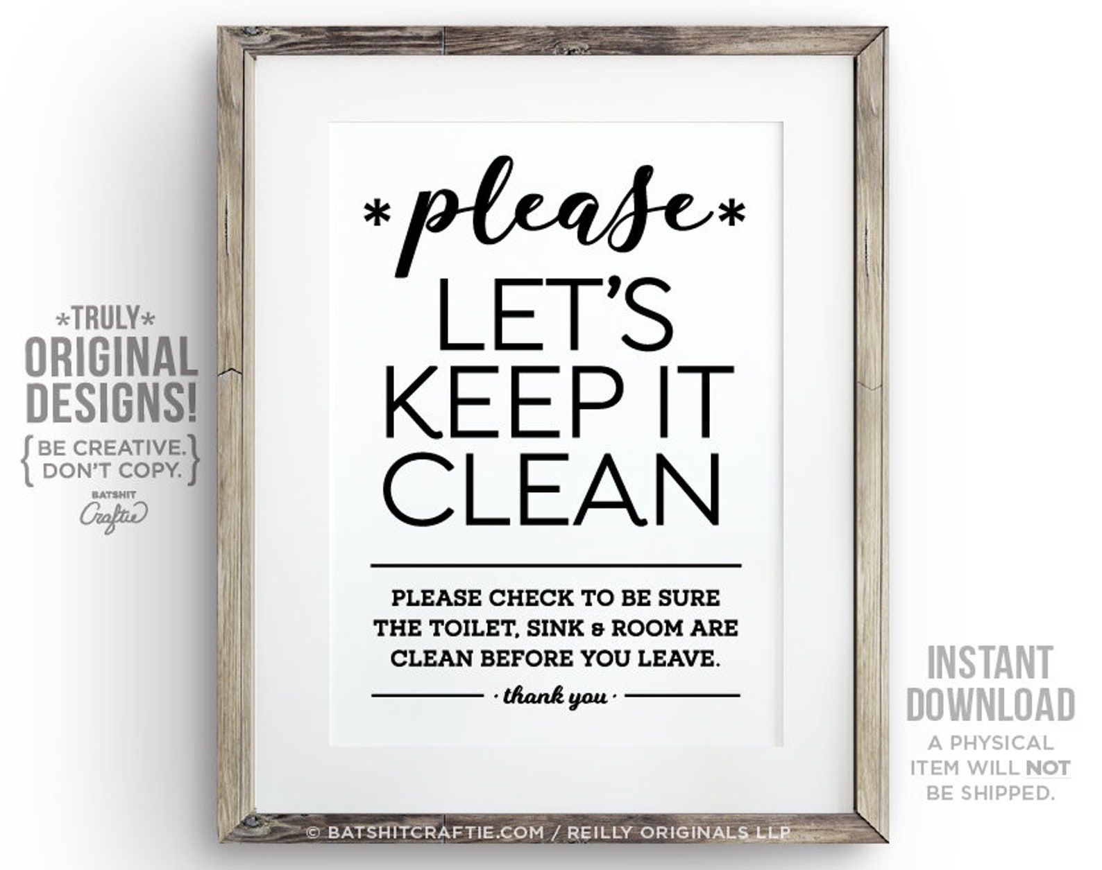 Printable Keep Toilet Clean Sign