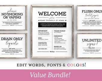 SUPER SALE! Unlimited Printable Signs! Fully SELF-editable 4x6, 5x7, 8x10 " templates ~ More fonts/colors ~ Add Your Own Images