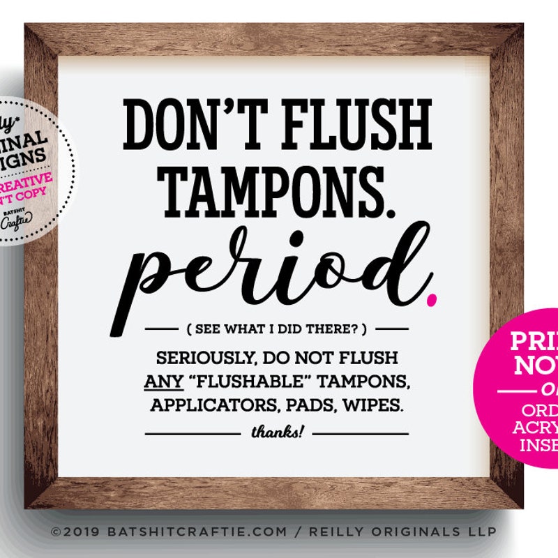 Do Not Flush Bathroom Sign Etsy