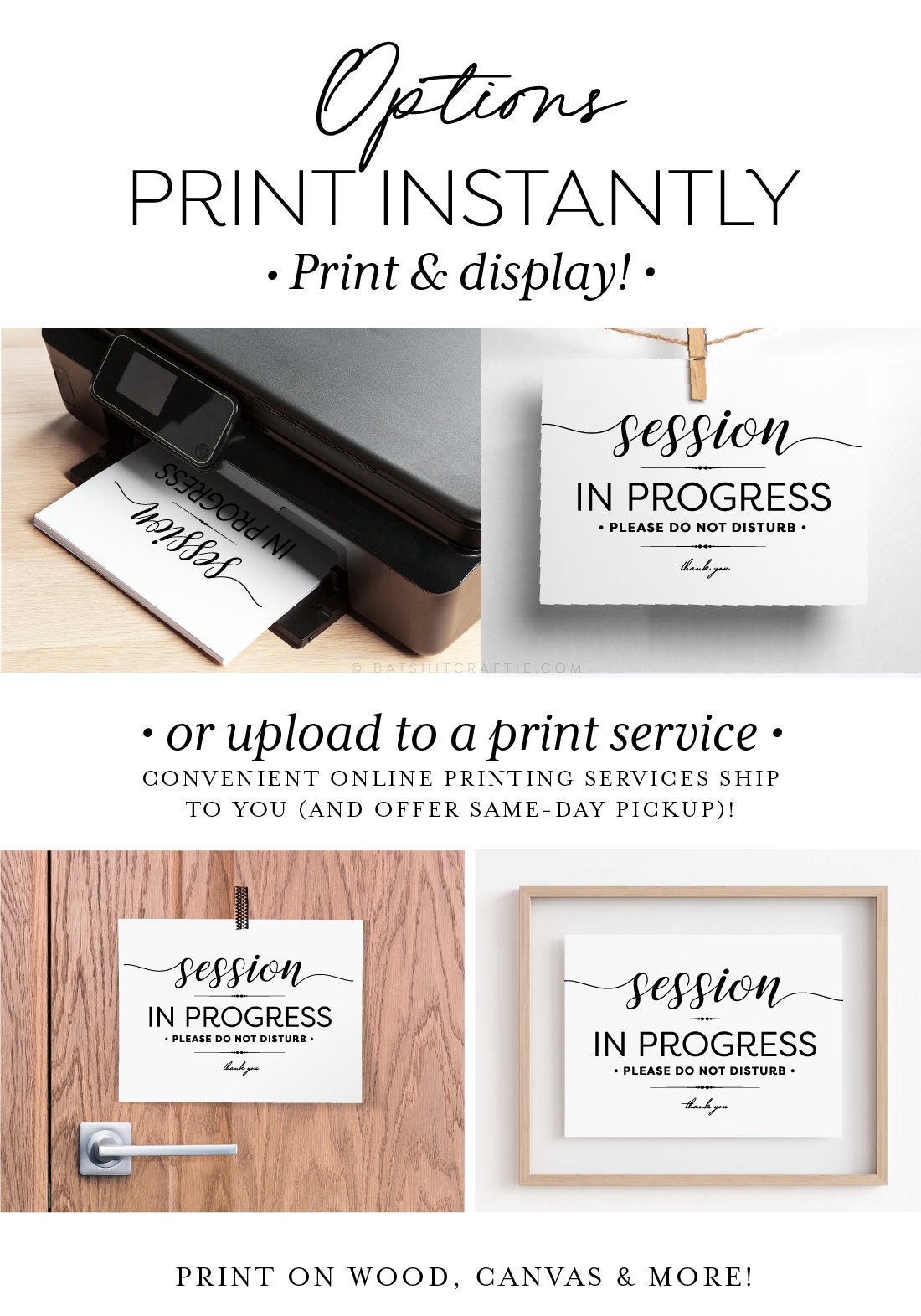 Session in Progress Please Do Not Disturb Elegant Sign ~ Print ...