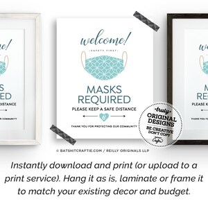 Mask Required PRINTABLE Sign ~ Please Keep Safe Distance of 6 Feet ...