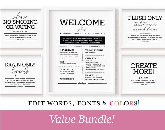 SUPER SALE Unlimited Printable Signs Fully Self-editable - Etsy