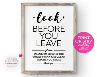 Restroom Etiquette Poster for your workplace (digital product)