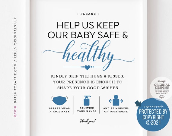 Protect Newborn Baby Please Sanitize Hands Wear a Mask Keep | Etsy