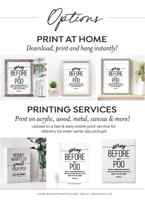 Spray BEFORE You Poo PRINTABLE Sign Instantly Download - Etsy