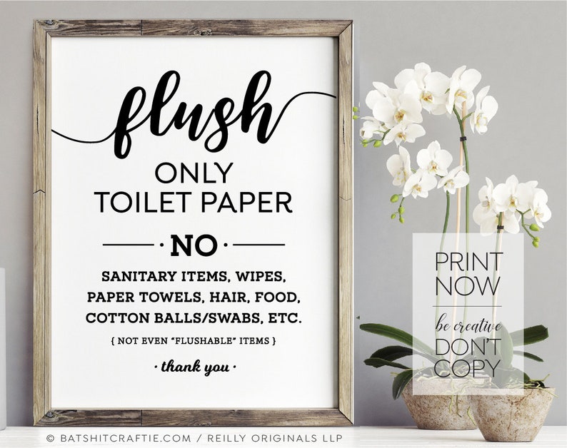 Only Flush Toilet Paper Sign Printable Get What You Need For Free Only Flush Toilet Paper Sign Printable Get What You Need For Free