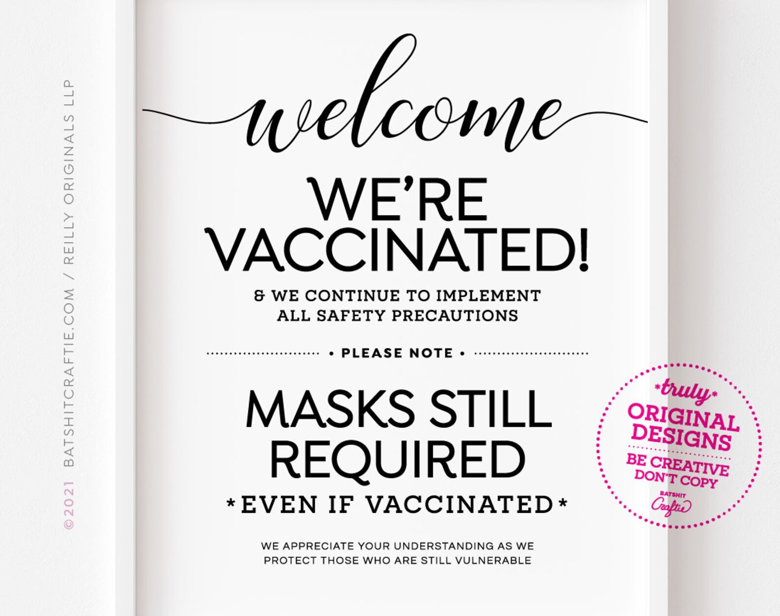 We're Vaccinated Masks Still Required Printable Sign | Etsy