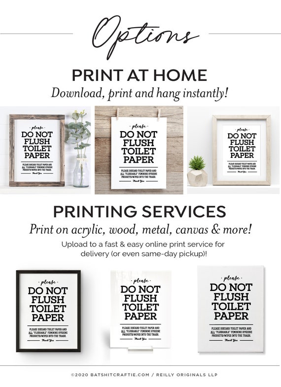PRINTABLE Do Not Flush Toilet Paper or Flushable Items Sign - Etsy Norway