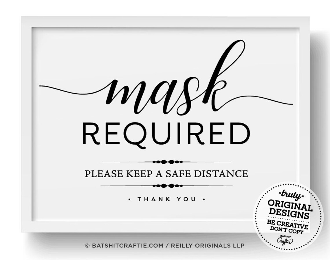 Mask Required PRINTABLE sign office workplace restaurant | Etsy