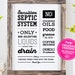 Septic System PRINTABLE Kitchen Sign Sink No Food Grease Coffee Grounds ...