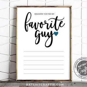 Gründe, ich liebe dich Lieblingsmensch Printable Personalisieren Instant Download Geburtstag Mann Freund Sohn Enkel Bruder Papa einzigartiges Geschenk