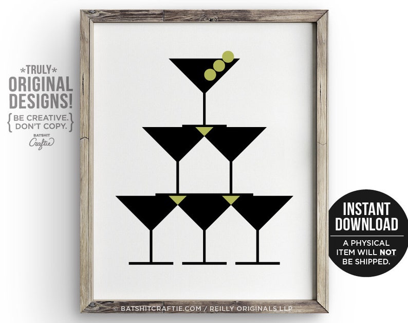 PRINTABLE Modern Dirty Martini Bar Sign Alcohol Happy Hour Gin Etsy