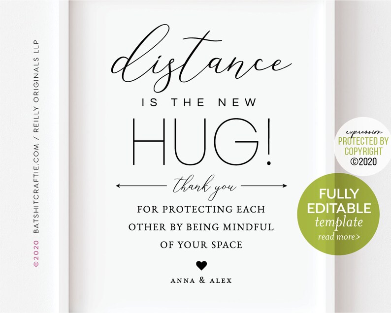 Fully Editable Printable Template Many Sizes Distance is - Etsy