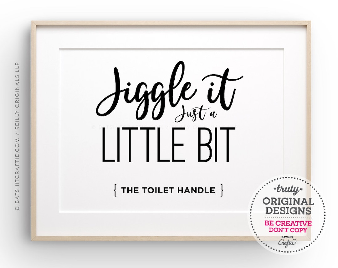 Printable Bathroom Sign Jiggle Toilet Handle Plumbing Septic System