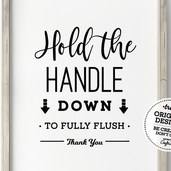 Please Hold Down Flush Etsy