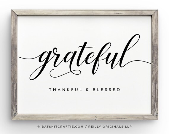 Grateful Thankful Blessed PRINTABLE Cute Elegant | Etsy