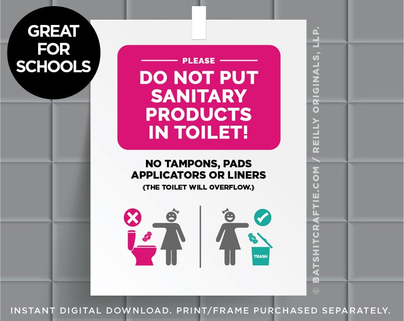 Do Not Flush Feminine Products Sign Printable