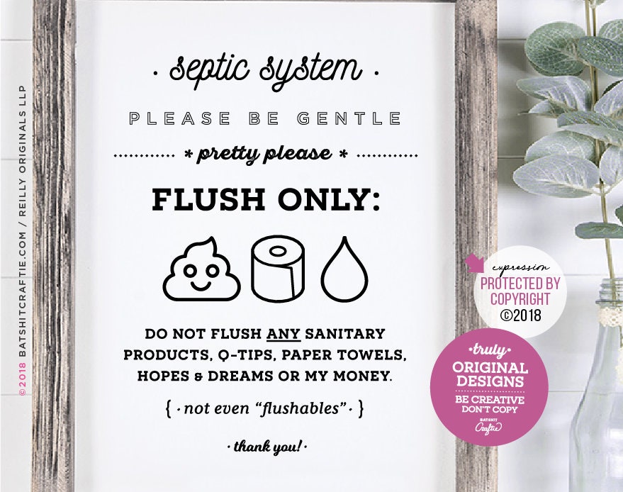 Cute Septic System Printable Sign Now protected by | Etsy