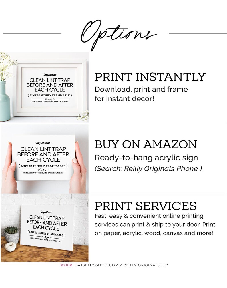 Please Clean Lint Trap Sign Ready to Ship or Print at Home Etsy