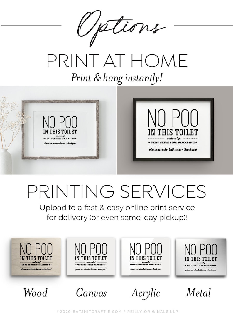 No Poo in This Toilet Printable Bathroom Sign ~ Instantly Download ...