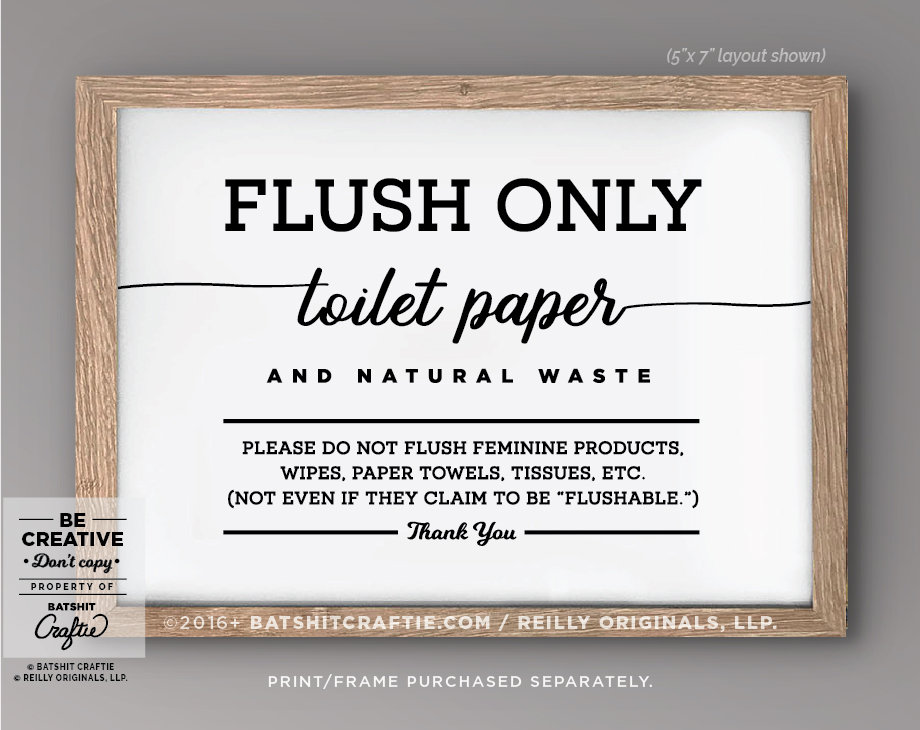 Septic System Sign PRINTABLE Bathroom Sensitive Plumbing Flush | Etsy