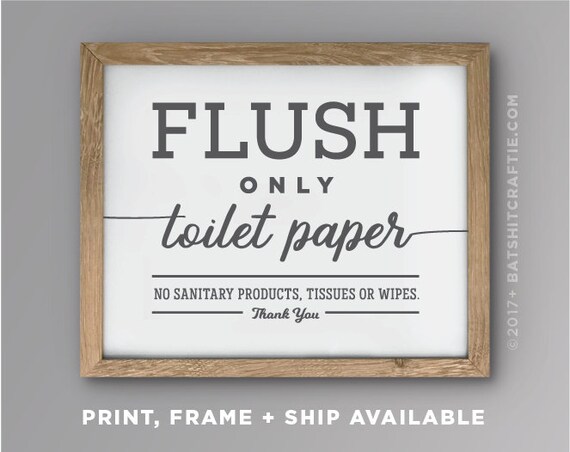 Septic System Sign Printable Bathroom Sensitive Plumbing Flush