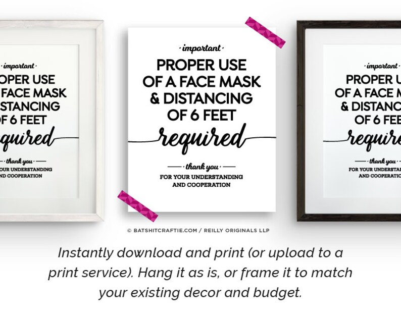 Wear a mask and keep your 6 feet apart PRINTABLE SIGN