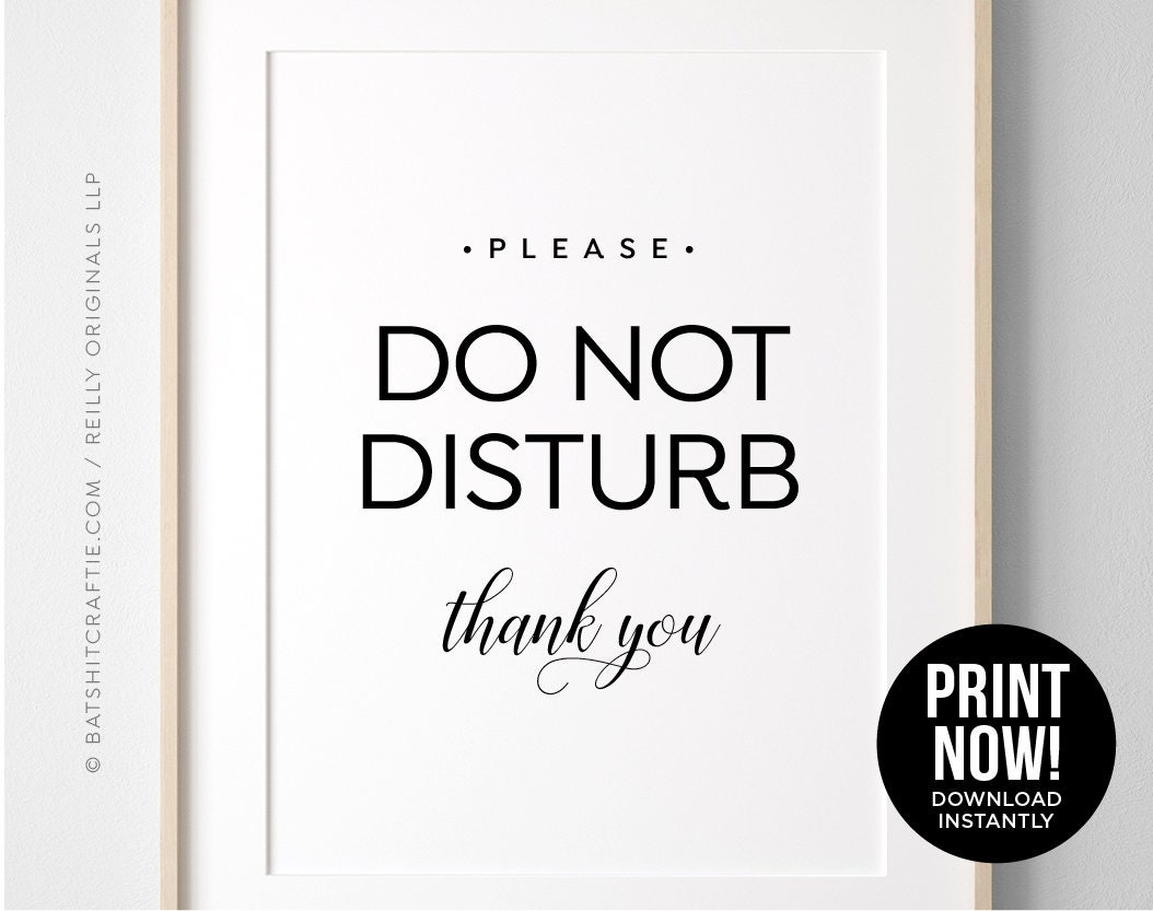 do not disturb printable sign ~ elegant modern design for home or