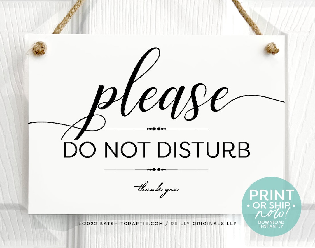 Please Do Not Disturb Elegant Sign ~ Print Instantly or Ship! ~ Pretty ...