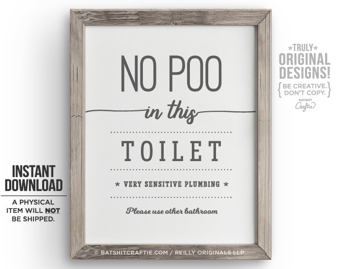 PRINTABLE Do Not Flush Poo Bathroom Sign Poop Septic System - Etsy Hong