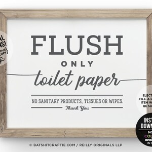 Septic System Sign Printable Bathroom Sensitive Plumbing Flush Only Pee ...
