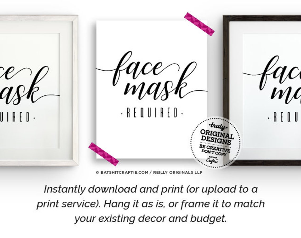 Face Mask Required PRINTABLE SIGN Office Restaurant Bath | Etsy