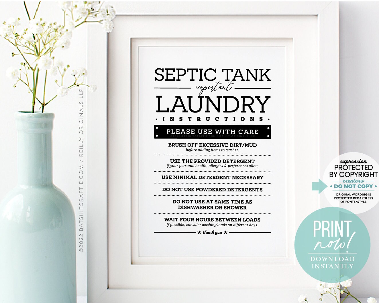 Septic Tank Washing Machine Instructions Download & Print Etsy