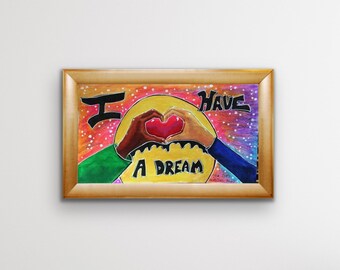 MARTIN LUTHER KING Jr Art, Black lives matter art print, I have a dream speech, anti racism Poster,  Black lives matter wall Decor, blm art