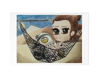 REY SKYWALKER ART, Art Postcard Set, Daisy Ridley, BB8 Invitation, Rey Invitation, Rey Art, Star Warss, Cute Postcard Set,Postcards for Kids