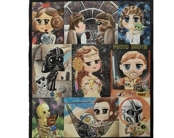 VELVETEEN PLUSH BLANKET, Luke Skywalker blanket, Princess Leia blanket, The Mandalorian, Grogu Blanket, Han Solo Gift, Soft Blanket Throw,