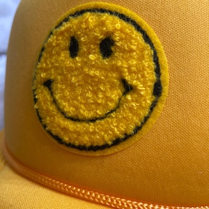 Smiley Face Iron on Patch Trucker Hat