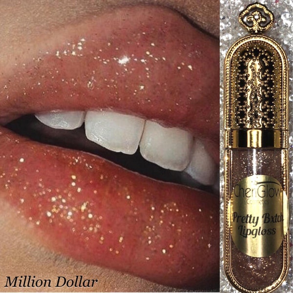 MILLION DOLLAR - Gold Glitter Lipgloss, Lipgloss, Lip Gloss, Gold Lipgloss, Glitter Gloss, Glossy Lips, Glitter Lip Gloss.