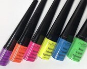 Set of 6 Neon Liquid Eyeliners, Liquid Liners, Smudge Proof, Long Lasting, Matte finish, Neon colors, Neon Pigment, Eyeshadow, Neon Makeup