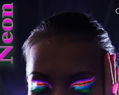 NEON EYELINERS and PIGMENTS Collection, Neon eyeliners, neon pigments, neon eyeshadows, loose eyeshadows, glow in the dark, neon liquid