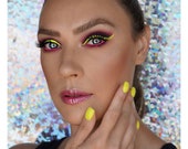 NEON LIQUID EYELINERS - Waterproof, Smudgeproof. Pink, Yellow, Orange, Green, Blue, Purple, Eyeliners, Neon Eye liner, Black light reactive