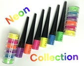 NEON EYELINERS and PIGMENTS Collection, Neon eyeliners, neon pigments, neon eyeshadows, loose eyeshadows, glow in the dark, neon liquid