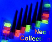 NEON EYELINERS and PIGMENTS Collection, Neon eyeliners, neon pigments, neon eyeshadows, loose eyeshadows, glow in the dark, neon liquid