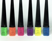 NEON LIQUID EYELINERS, Pink, Yellow, Blue, Orange, Green, Blue, Neon Eye liners, Pigment, Glow In The Dark, Makeup,Pigments liners,Eyeshadow