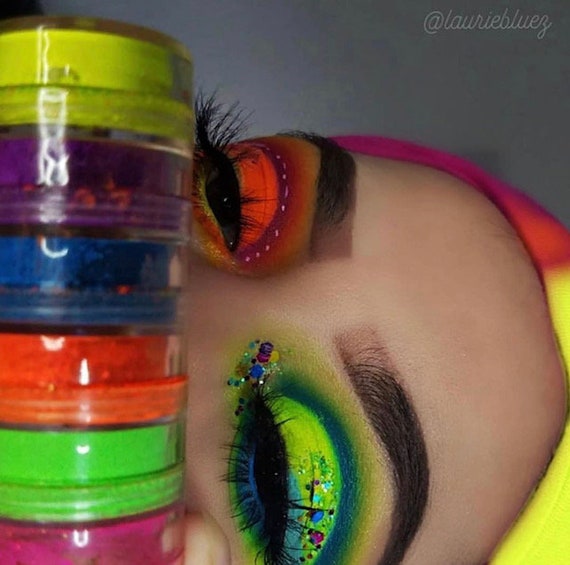 Neon Pigments Stack Von 6 Farben Lidschatten Pigment Etsy